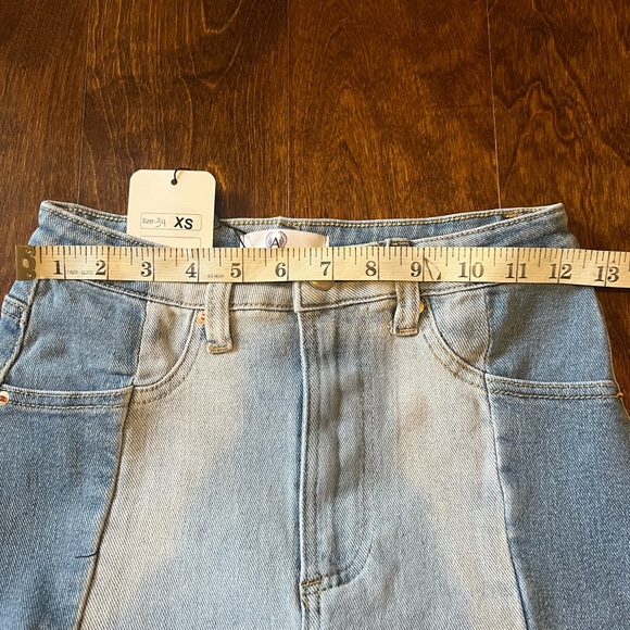 Two-Tone Denim Skirt - Picture 3 of 8